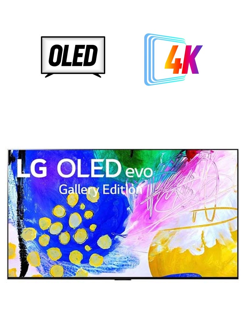 LG OLED EVO TV 77-Inch G2 Series, Gallery Design 4K Cinema HDR WebOS22 With ThinQ AI Pixel Dimming (2022) OLED77G26LA Black - Image 1