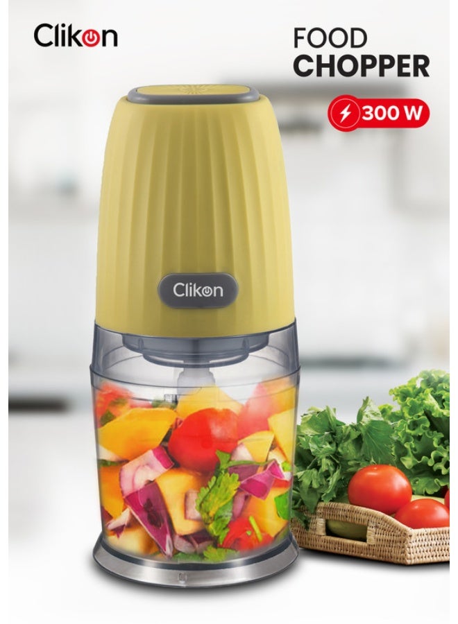Clikon Electric Food Chopper Detachable SS Blades 600 ml 300 W CK2641 Yellow - Image 1