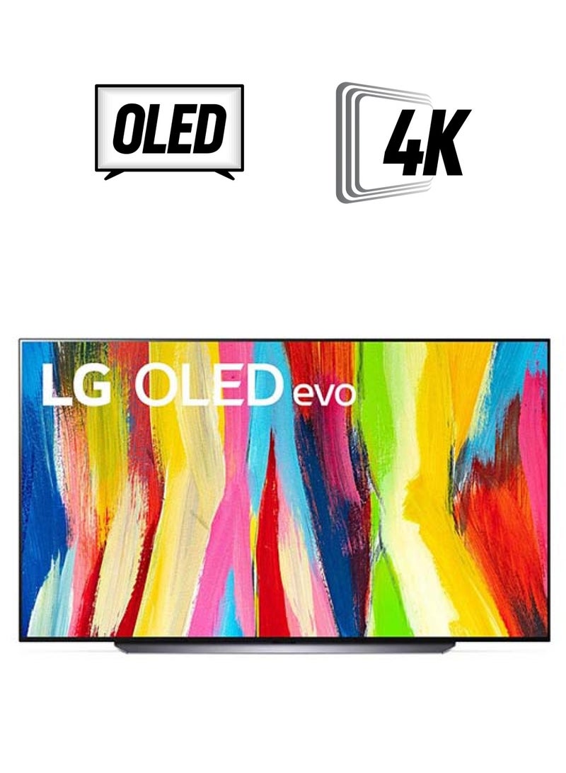LG OLED EVO TV 83-Inch C2 series, Cinema Screen Design 4K Cinema HDR WebOS22 With ThinQ AI Pixel Dimming (2022) OLED83C26LA Black  - Image 1