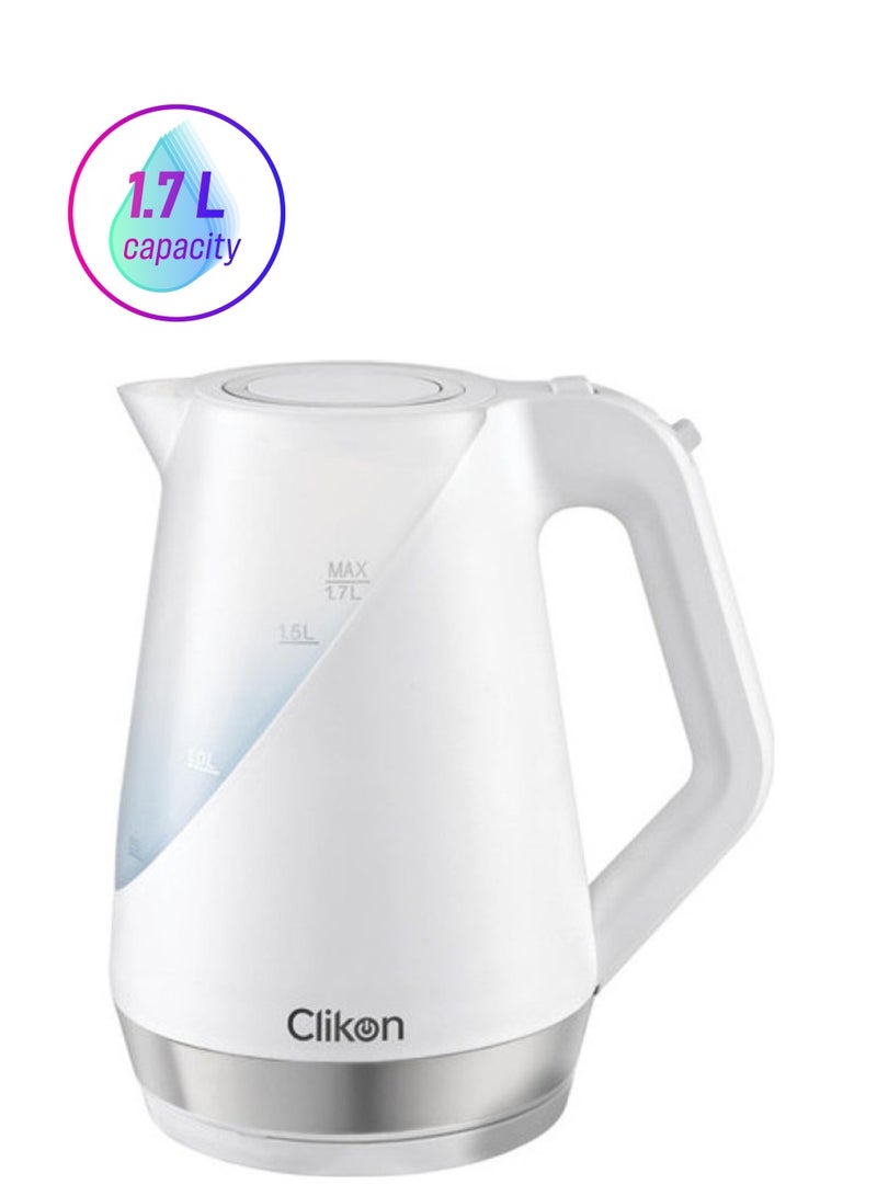 كليكون غلاية كهربائية لاسلكية بجدار مزدوج خالية من مادة BPA وبقاعدة دوارة 
 بزاوية 360 درجة 1.7 L 2200 W CK5139 أبيض - Image 1