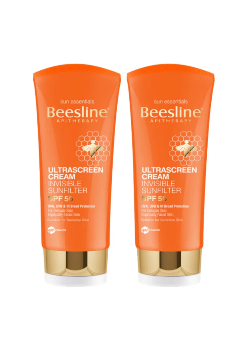 Beesline Ultrascreen Invisible Sunfilter Pack Of 2 Orange 2×60ml - Image 1