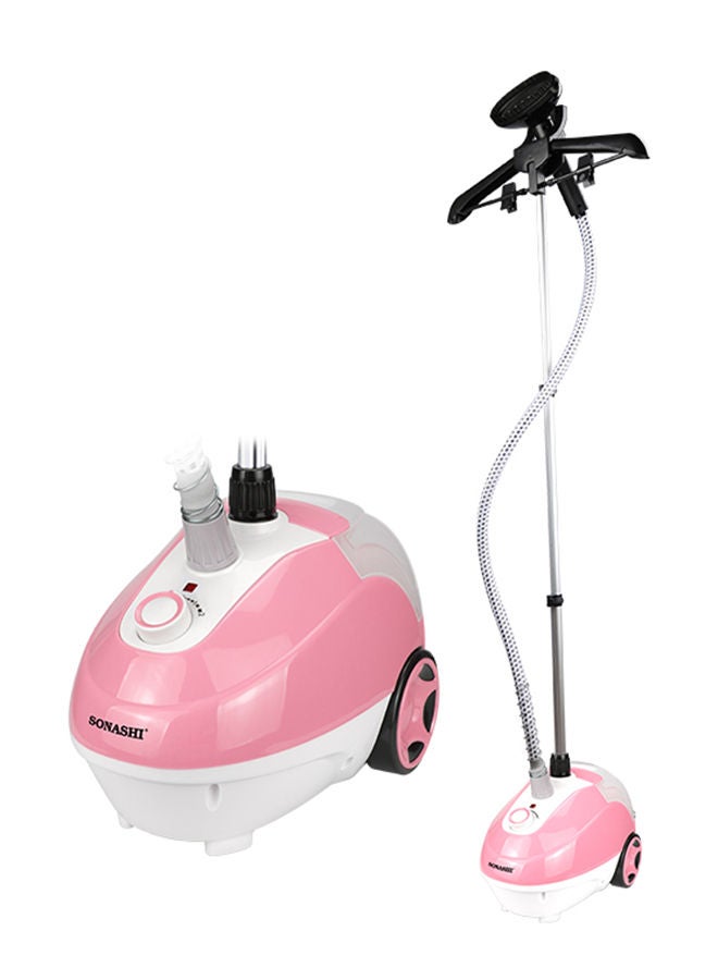 Garment Steamer - Suitable for All Fabrics | Automatic Re-Start and Double Safety System | Big Water Tank with Overheat Protection | Continuous Working 40 MINs 1.3 L 1700 W SGS-321 Pink 