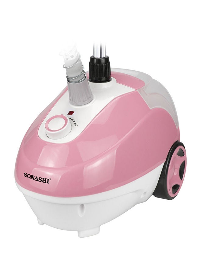 SONASHI - Garment Steamer - Suitable for All Fabrics | Automatic Re-Start and Double Safety System | Big Water Tank with Overheat Protection | Continuous Working 40 MINs 1.3 L 1700 W SGS-321 Pink - Image 1
