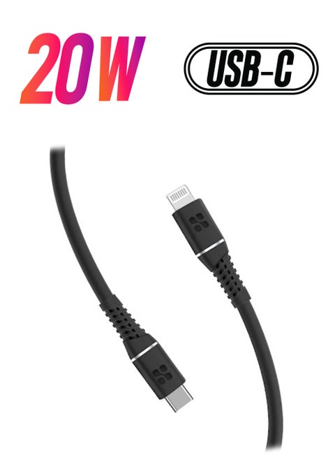 iPhone 16 Cable, 20W Power Delivery USB-C To Apple Lightning Connector Cable 1.2M - Black