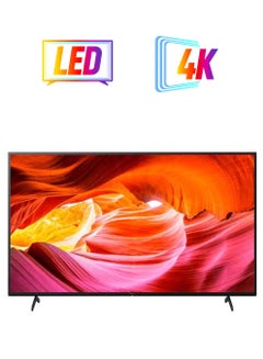 سوني تلفزيون بشاشة مقاس 55 بوصة بجودة 4K بمليار لون يدعم تقنية HDR وتقنية دولبي للصوت ويدعم برنامج جوجل تي في طراز KD-55X75K - موديل 2022 KD-55X75K أسود  - Image 1