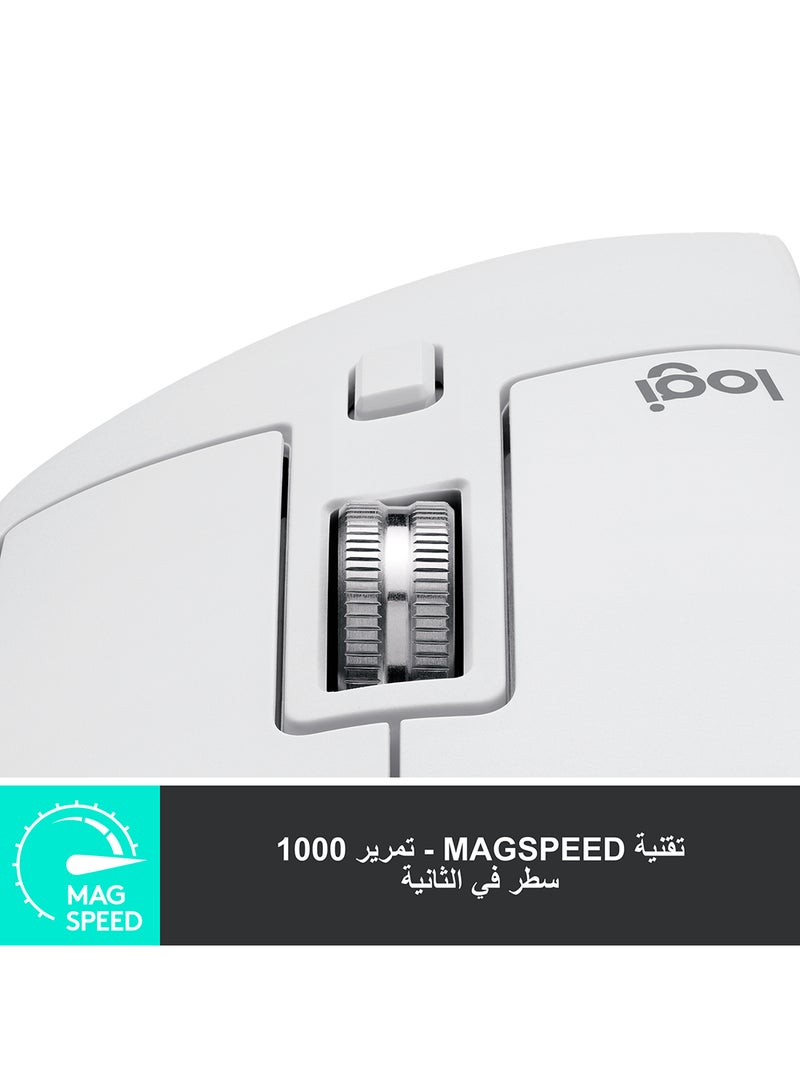 لوجيتيك ماوس الأداء اللاسلكي MX Master 3S مع تمرير فائق السرعة باللون الرمادي الفاتح - Image 4