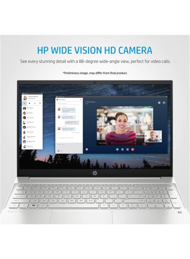 HP Pavilion 15-eg1053 (Upgraded Version) Laptop With 15.6-Inch Touchscreen Display, Core i5-1155G7 Processor/16GB RAM/1TB SSD/Intel Iris Xe Graphics/Windows 11 With Bag English/Arabic Silver  - Image 5