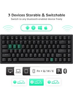 Royal Kludge RK84 Tri - Mode Hot Swapable RGB Mechanical Gaming Keyboard Red Switch  - Image 5