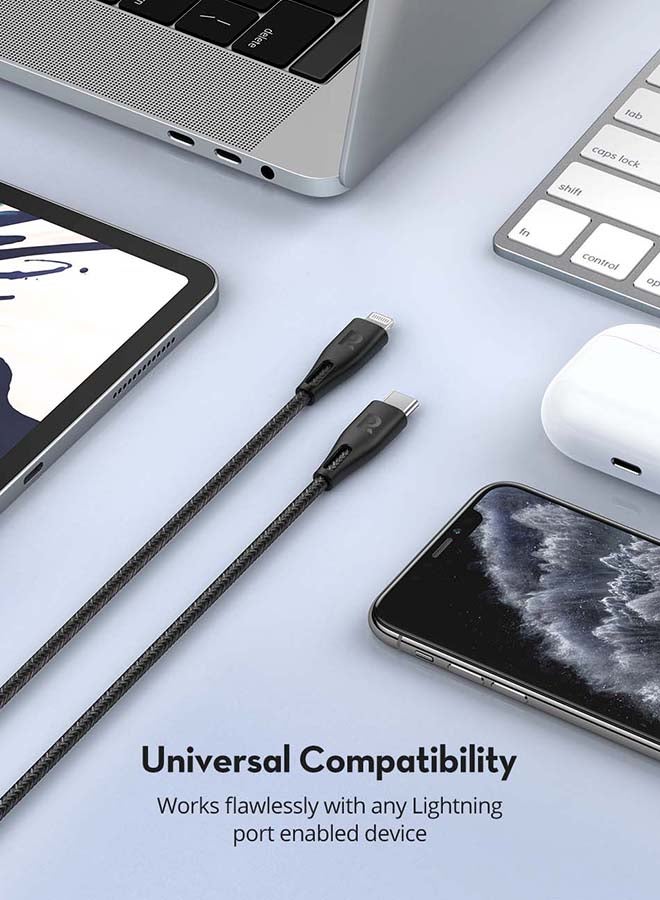 راف باور سلك نايلون راف باور من تايب سي إلى لايتنينق 1.2 متر - اسود أسود - Image 4