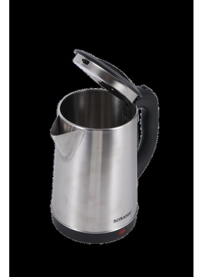 SONASHI 2.2L Cordless Electric Kettle – 1500W, Stainless Steel Body, 360° Rotating Base, Auto Shut-Off, Boil-Dry Protection, Concealed Heating Element, Light Indicator – 220-240V, Kettle for Water Boiling and Tea 1.8 L 1500 W SKT-1813 Silver - Image 4