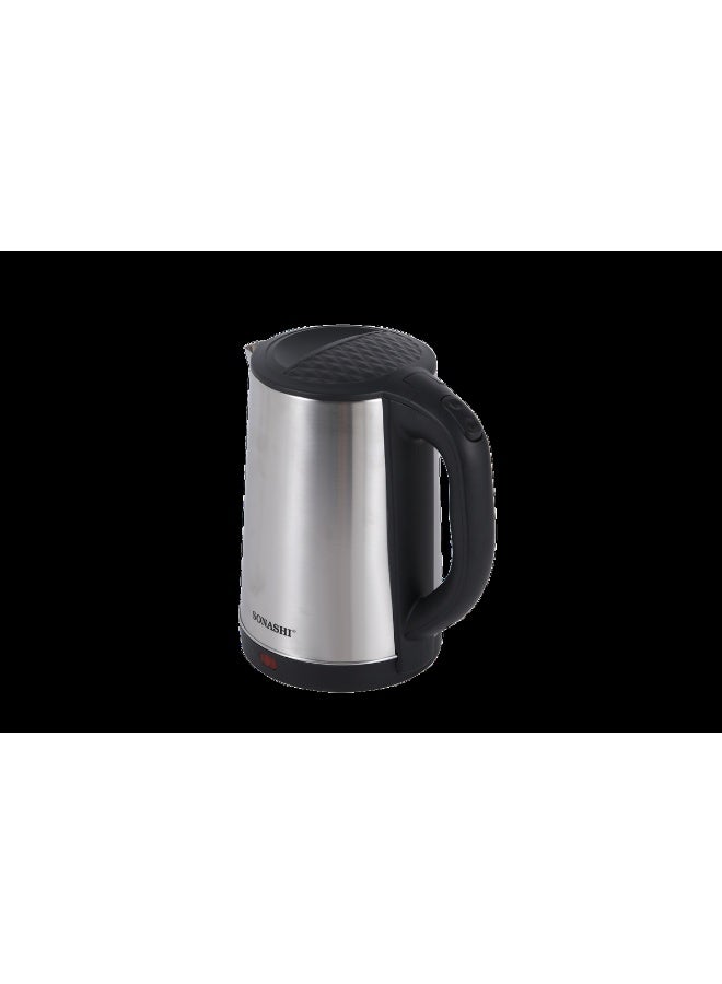 SONASHI 2.2L Cordless Electric Kettle – 1500W, Stainless Steel Body, 360° Rotating Base, Auto Shut-Off, Boil-Dry Protection, Concealed Heating Element, Light Indicator – 220-240V, Kettle for Water Boiling and Tea 1.8 L 1500 W SKT-1813 Silver - Image 2
