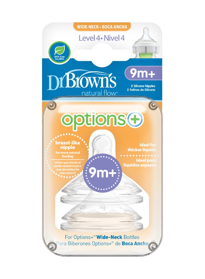 Level 4 Silicone W-N Options+ Anti-Colic Nipple, 2-Pack - pnsku/N53336923A/45/_/1696510983/cbad5784-7d32-440c-a5ab-b9fc314c1a4a