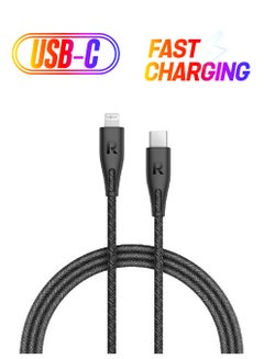 MFi Certified RPCB1018 TypeC To Lightning Cable 2M Nylon Black