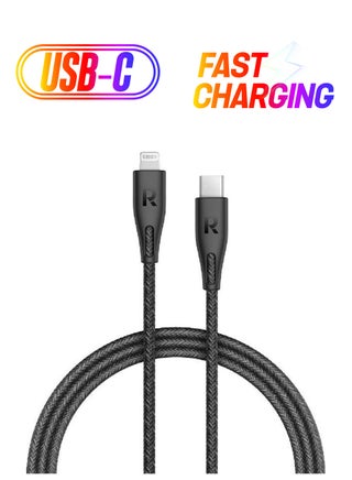MFi Certified RPCB1018 TypeC To Lightning Cable 2M Nylon Black - pnsku/N53337143A/45/_/1738232812/d98bdbc5-5e48-4c89-97bb-c1f43bdf28f2