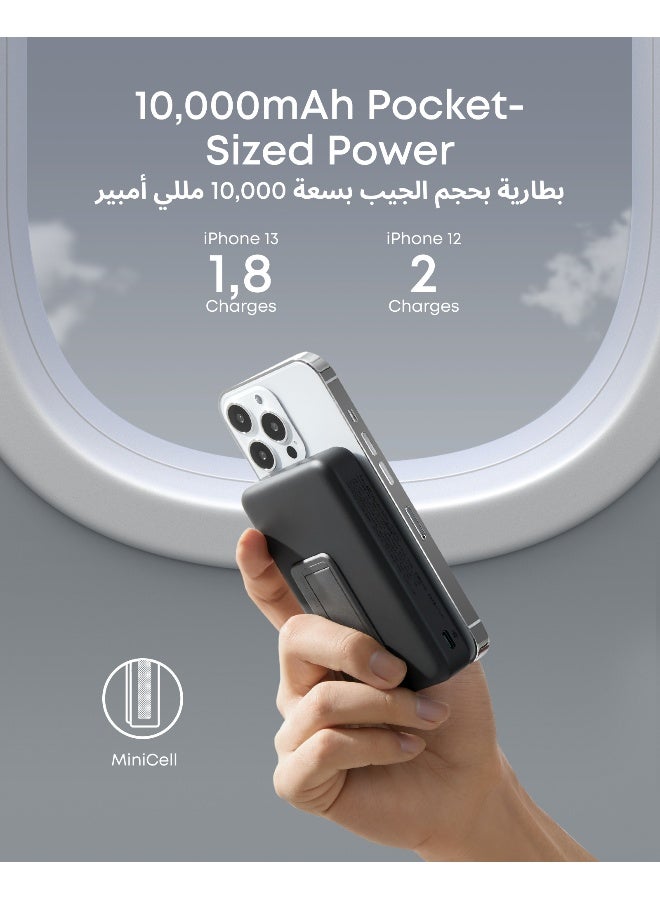 Anker 633 Magnetic Power Bank (MagGo), 10,000mAh Foldable Magnetic Wireless Portable Charger, 20W USB-C Power Delivery for iPhone 16/16 Pro / 16 Pro Max, iPhone 15/14/13/12 Series Black  - Image 4