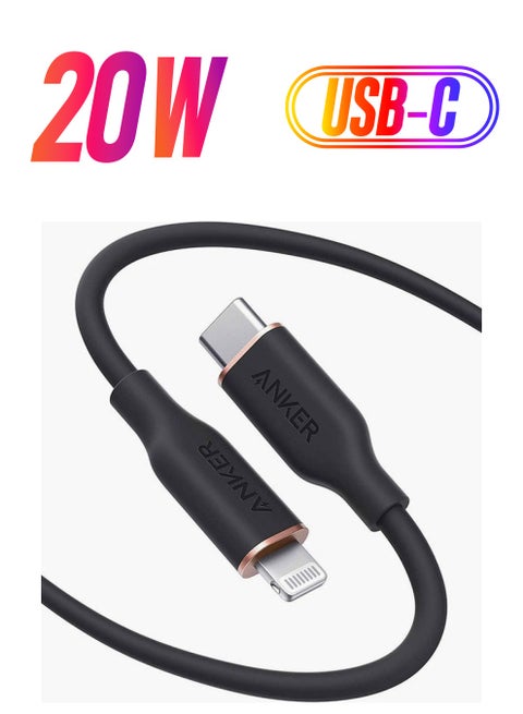 PowerLine III Flow USB-C to Lightning Cable (6ft/1.8m) Black