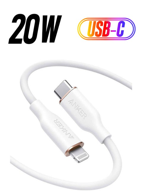 PowerLine III Flow USB-C to Lightning Cable (3ft/0.9m) White