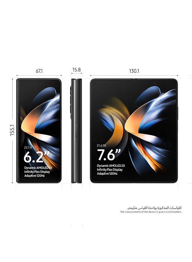 Samsung Galaxy Z Fold 4 5G Dual SIM Phantom Black 12GB RAM 256GB - Middle East Version - Image 2