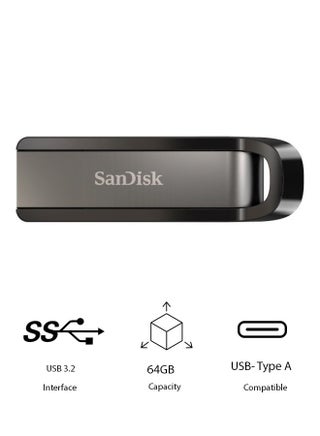 فلاش درايف إكستريم بمنفذ USB وسرعة قراءة 395 ميجابايت في الثانية  وسرعة كتابة 100 ميجابت في الثانية 64 GB - pnsku/N53338376A/45/_/1736584623/068dd3e1-4d8f-4a9c-91db-10bf6a8a3c54