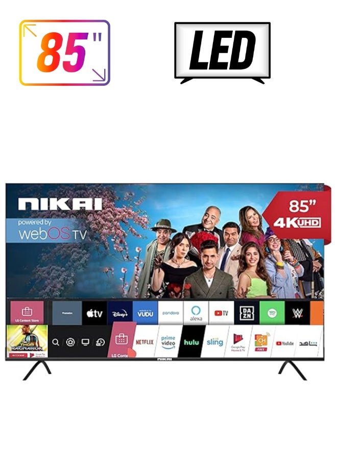 نيكاي تلفزيون LED ذكي بدقة 4K مقاس 85 بوصة NIK85MEU4STN أسود NIK85MEU4STN3 أسود - Image 1