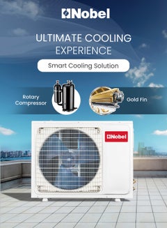 Nobel 1.5 Ton Rotary Split AC, Energy Efficient Cooling Air Conditioner with T3 Tropical Rotary Compressor, R410A Gas, 4-Way Swing, 18000 BTU AC, Gold Fin Technology, Auto Restart, Best For Small Room And Office 1.5 TON, One year Warranty NSAC18T White  - Image 4