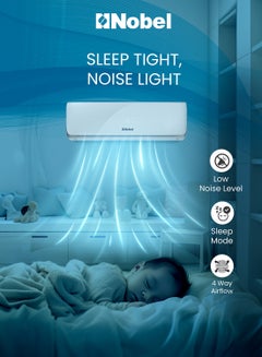 Nobel Split Ac 12000Btu T1 Rotary R410A Remote Control Series 0 With Pipe Kit NSAC12C White  - Image 2