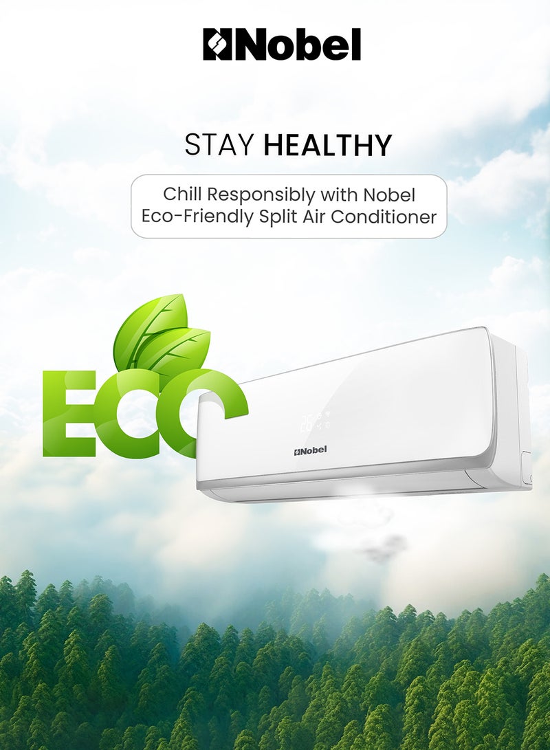 Nobel - Split Ac 12000Btu T1 Rotary R410A Remote Control Series 0 With Pipe Kit NSAC12C White - Image 1