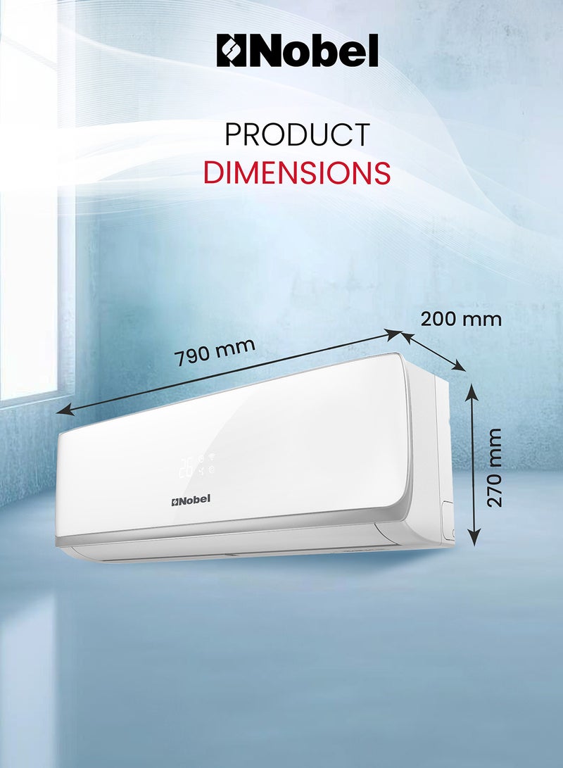 Nobel - Split Ac 12000Btu T1 Rotary R410A Remote Control Series 0 With Pipe Kit NSAC12C White - Image 1