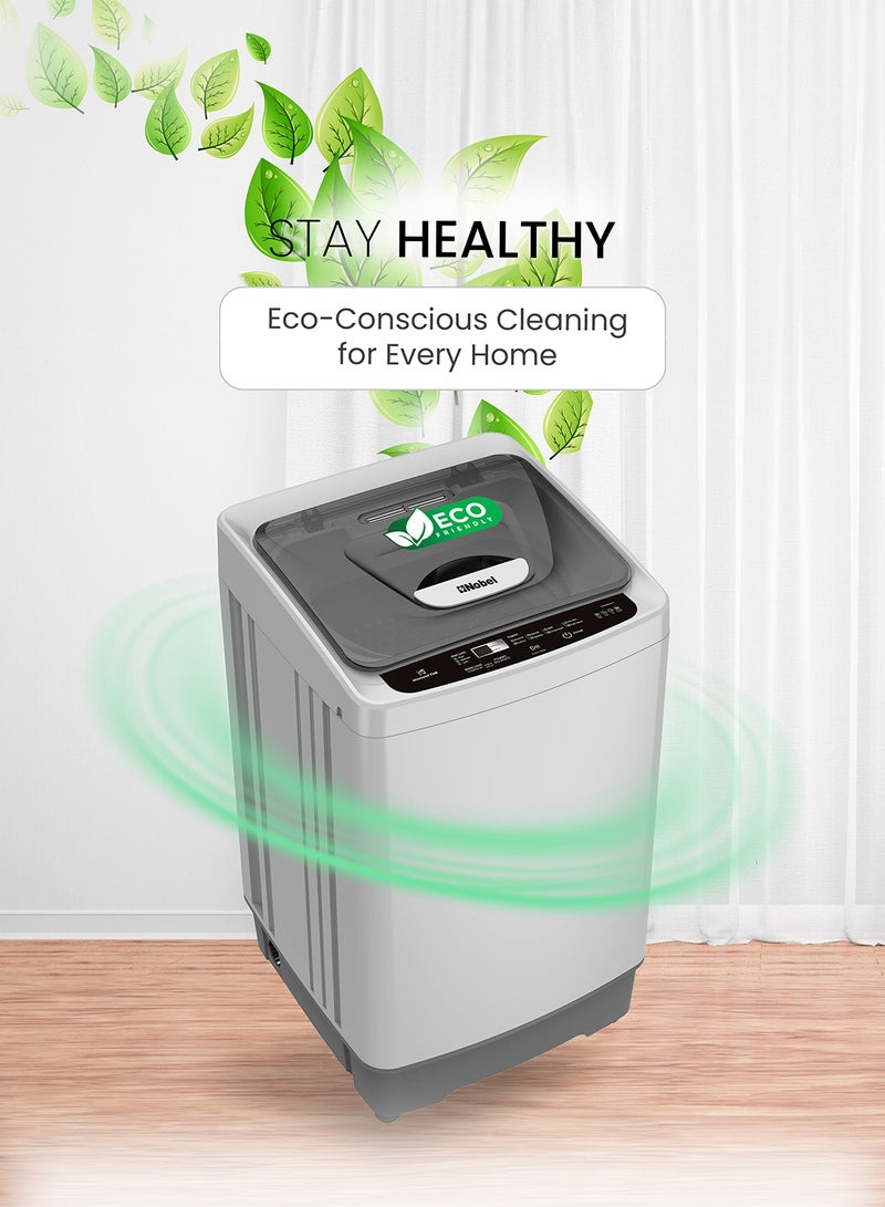 Nobel - 4.5 KG Top Load Automatic, 8 Wash Program, Led Indicator, 670-700RPM Spin Speed, 10Ltr Water Level, Aluminum Motor Type, 50 x 50 x 84.5 cm NWM550RH Grey - Image 1