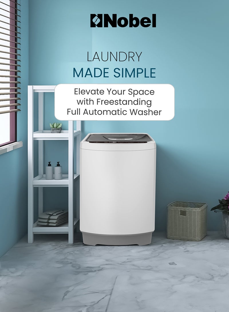 Nobel 4.5 KG Top Load Automatic, 8 Wash Program, Led Indicator, 670-700RPM Spin Speed, 10Ltr Water Level, Aluminum Motor Type, 50 x 50 x 84.5 cm NWM550RH Grey  - Image 5
