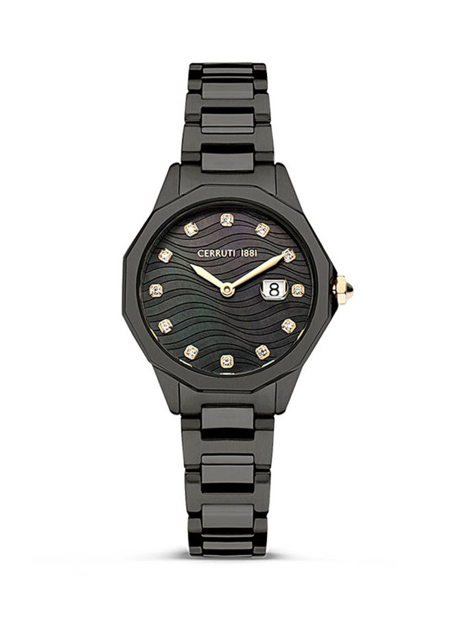 CERRUTI 1881 Women's Black Round Shape Stainless Steel Analog Wrist Watch 30 mm  CIWLG2232404  - Image 1