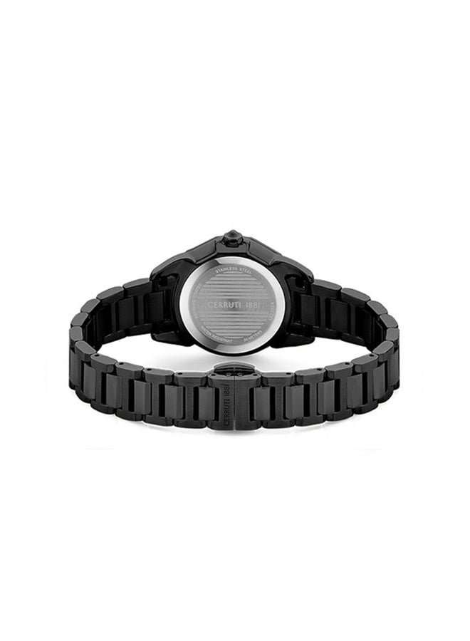 CERRUTI 1881 Women's Black Round Shape Stainless Steel Analog Wrist Watch 30 mm  CIWLG2232404  - Image 2