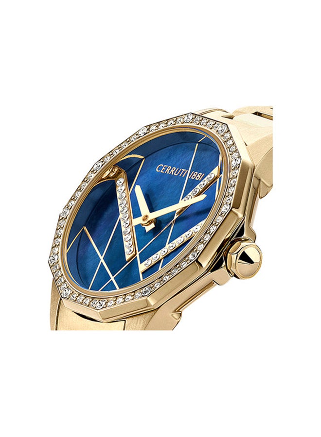 CERRUTI 1881 Women's Gold Round Shape Stainless Steel Analog Wrist Watch 30 mm CIWLG2225902  - Image 4