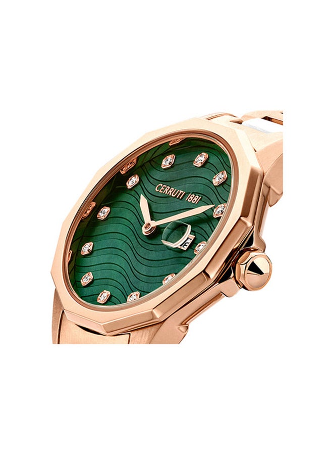 CERRUTI 1881 Women's Rose gold Round Shape Stainless Steel Analog Wrist Watch 30 mm CIWLG2232402  - Image 4