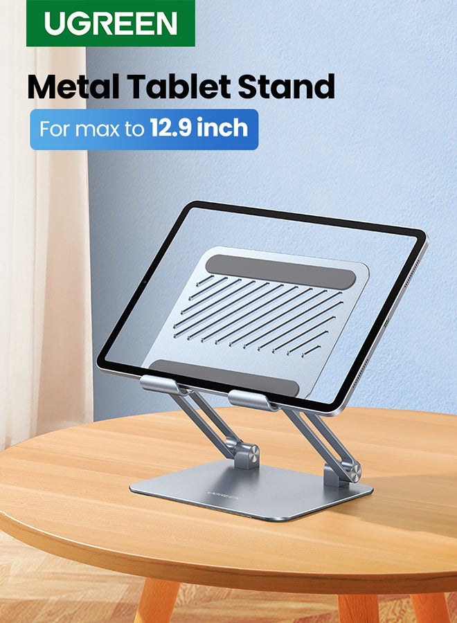 Ugreen Metal iPad Stand Foldable iPad Holder Angle Adjustable Desk Tablet Stand Holder for All L170XW148XH45(mm) Tablets iPad Pro iPad Air iPad Mini Galaxy Tab S8 Ultra Silver  - Image 1
