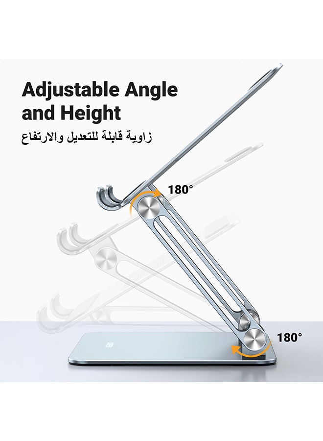 Ugreen Metal iPad Stand Foldable iPad Holder Angle Adjustable Desk Tablet Stand Holder for All L170XW148XH45(mm) Tablets iPad Pro iPad Air iPad Mini Galaxy Tab S8 Ultra Silver  - Image 2