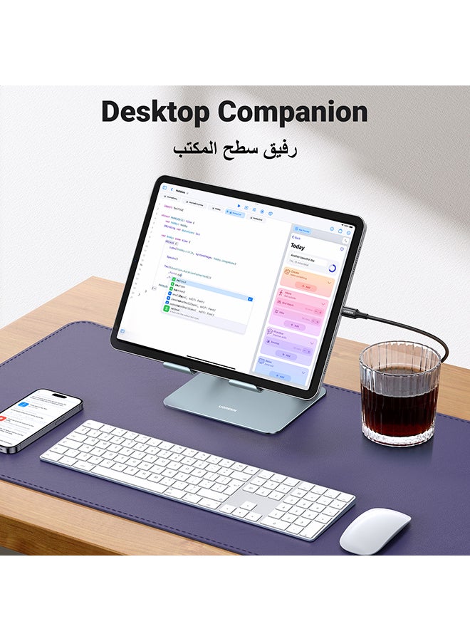 Ugreen Metal iPad Stand Foldable iPad Holder Angle Adjustable Desk Tablet Stand Holder for All L170XW148XH45(mm) Tablets iPad Pro iPad Air iPad Mini Galaxy Tab S8 Ultra Silver  - Image 4