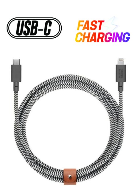 USB-C To Lightning Charging Cable Multicolour