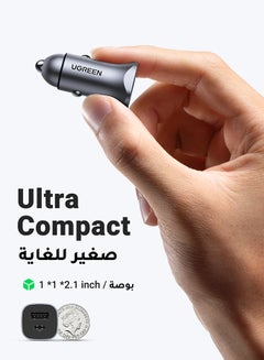 يو جرين شاحن سيارة سريع الشحن PD30W ثنائي المنافذ USB C QC / PD3.0 SCP محول هاتف السيارة سريع الشحن مع كابل USB C 1M مضفر متوافق مع ايفون 15 برو ماكس/15 برو/15 بلس/15/ 14 برو ماكس ون بلس 9/8 و جالاكسي و هواوي  - Image 4