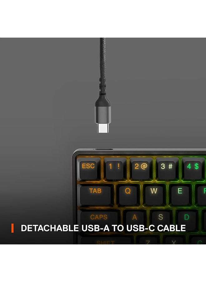 steelseries - Apex Pro Mini Wired Gaming Keyboard – 60% Form Factor, OmniPoint 2.0 Adjustable HyperMagnetic Switches, 0.7ms Response Time, 40 Levels of Per-Key Actuation, 100 Million Keystrokes, Detachable USB Type-C, 5 Custom Profiles, 32-Bit ARM Processor | 64820 - Image 1