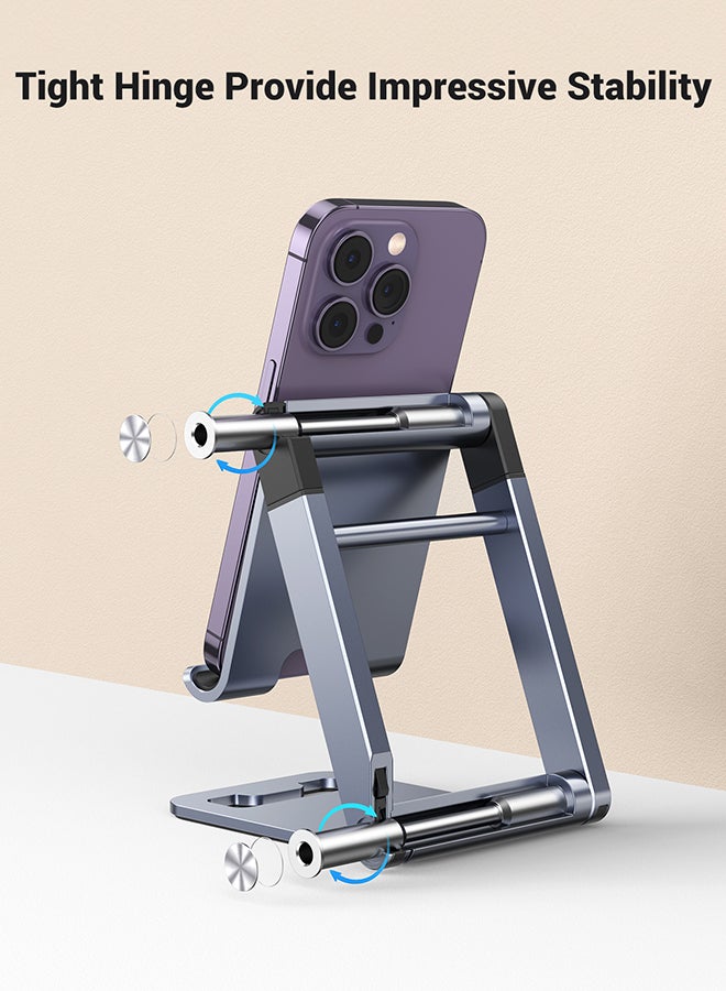 Ugreen - Phone Stand, Premium Metal Phone Holder For Desk, Height Adjustable Mobile Stand Foldable Phone Holder Compatible With iPhone 16/15 Series, Samsung Galaxy S24 S23, Xiaomi, HONOR, Tablet/iPad Grey - Image 1