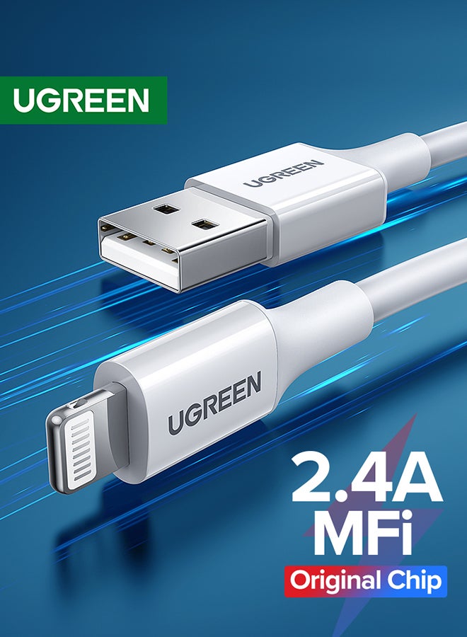 Ugreen iPhone Cable 1M [MFi Certified] Lightning Cable iPhone Charger Cable for iPhone 14/14 Plus/ 14 Pro/14 Pro Max/iPhone SE 2022 13 Pro/13 Pro Max/13/13 mini iPad 9/12 mini/12/12 Pro/12 Pro Max white  - Image 1