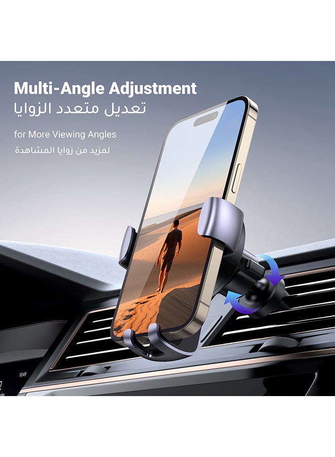 Ugreen - Car Phone Holder, Car Holder for Air Vent with Gravity Auto Lock Car Mobile Holder Adjustable Car Mount Compatible with iPhone 15/14/13/12 Series, Galaxy S22 S21 Z Flip 4 5 space grey - Image 1