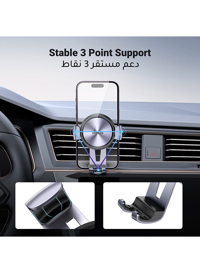 Ugreen - Car Phone Holder, Car Holder for Air Vent with Gravity Auto Lock Car Mobile Holder Adjustable Car Mount Compatible with iPhone 15/14/13/12 Series, Galaxy S22 S21 Z Flip 4 5 space grey - Image 1