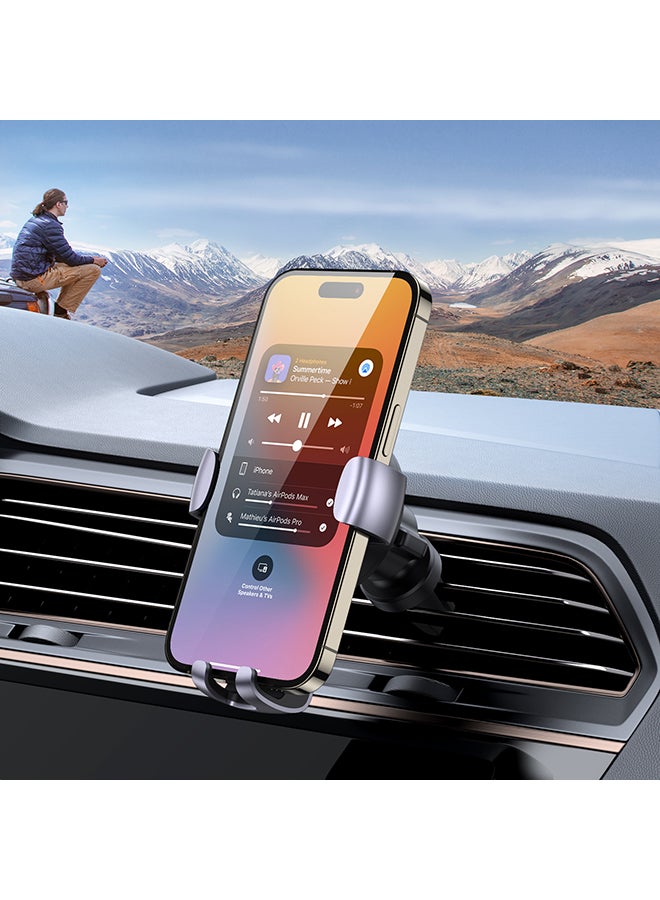 Ugreen - Car Phone Holder, Car Holder for Air Vent with Gravity Auto Lock Car Mobile Holder Adjustable Car Mount Compatible with iPhone 15/14/13/12 Series, Galaxy S22 S21 Z Flip 4 5 space grey - Image 1