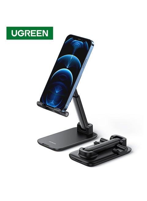iPhone Holder Stand Adjustable Phone Stand Foldable Phone Holder For Desk iPhone Stand For Office For Most Phones iPhone 16/15 Series,Galaxy S24 S23 Series, Xiaomi, HONOR Black