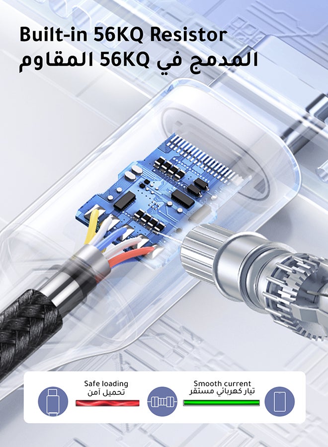 يو جرين - كابل بيانات من USB A إلى USB Type C بسلك مضفر من النايلون عالي الجودة بطول مترين متوافق مع أجهزة سامسونج جالاكسي وماك بوك برو وهواوي ميت بوك برو وآي باد ميني 6 لون أسود - Image 1