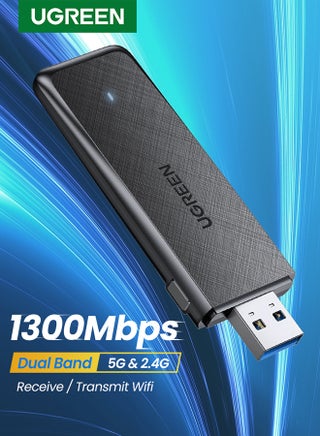 محول شبكة دونجل AC1300 ثنائي النطاق بخاصية الواي فاي وبمنفذ USB 3.0 يدعم تقنية 5G بتردد 2.4 جيجاهرتز للكمبيوتر المكتبي والكمبيوتر اللاسلكي الصغير لنظام التشغيل ويندوز 7 فما فوق وماك 10.11 فما فوق ولينكس لون أسود - pnsku/N53340825A/45/_/1713793828/a3ccd821-a694-4b35-bf2f-2b4e5069851c