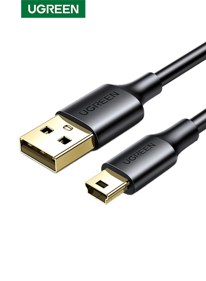 يو جرين - كابل USB صغير من USB 2.0 Type A إلى ميني B لكاميرا جو برو هيرو 3 بلس، وكاميرا هيرو بدقة عالية الوضوح، وأذرع تحكم بلايستيشن 3، والهواتف الخلوية، ومشغلات MP3، وكاميرات لوحة العدادات، والكاميرات الرقمية، وجهاز استقبال نظام تحديد المواقع لون أسود - Image 1