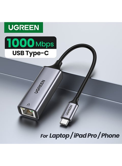 USB C To Ethernet Adapter Gigabit RJ45 Wired Network Thunderbolt 3 LAN Compatible with MacBook Surface Pro iPad Pro 2021 Switch PS5 XPS15 13 Galaxy Tabs Silver